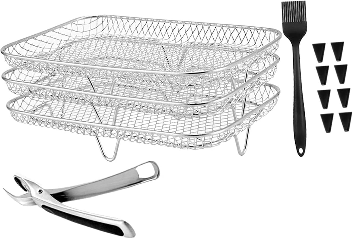 Stainless Steel Air Fryer Rack 3 Tier Tray for Oven
