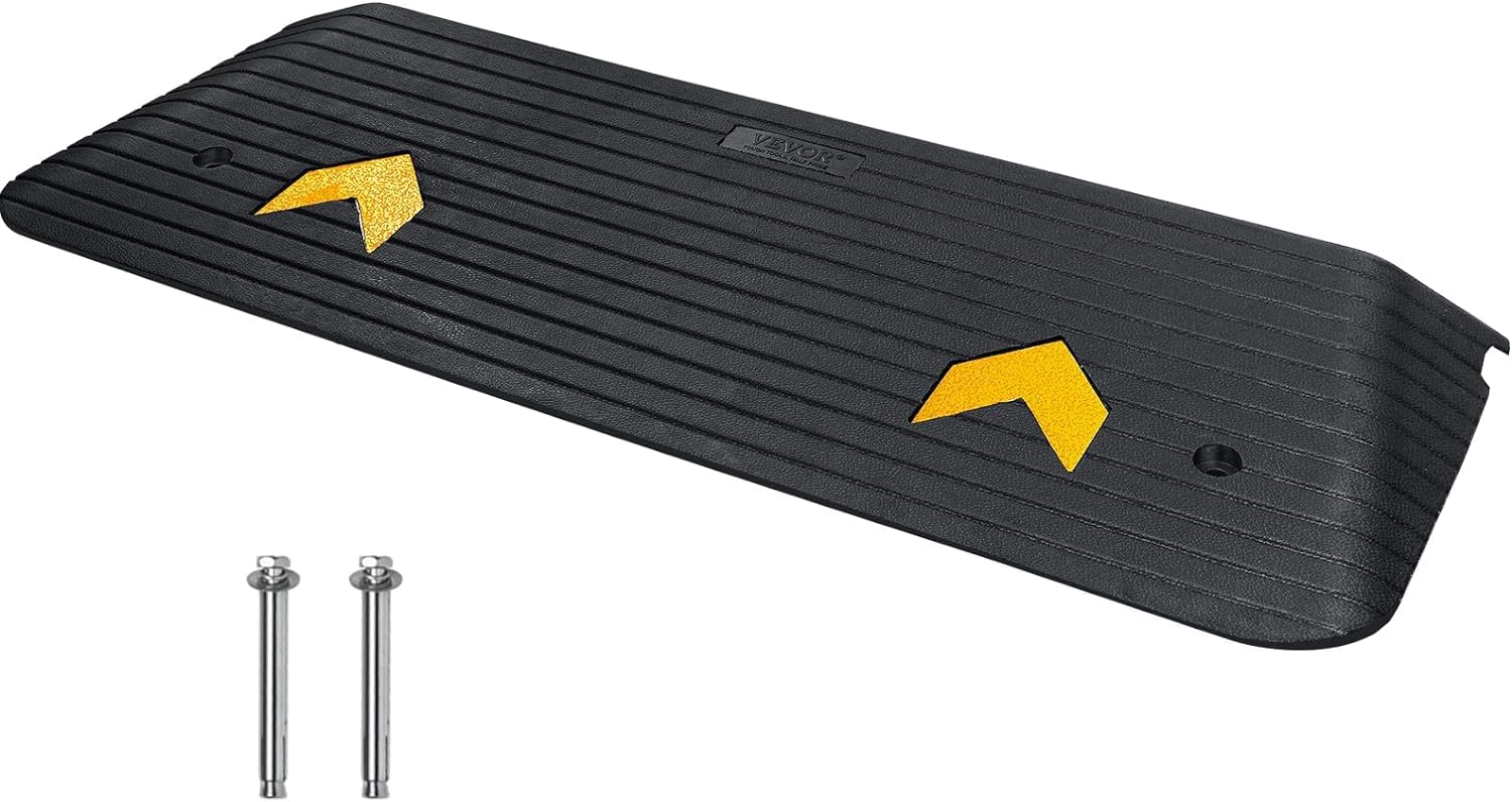 VEVOR 2" Rise Rubber Threshold Ramp for Doorway,Door Ramp with Non-Slip Textured Surface,33069lbs Load Capacity, Rubber Curb Ramp for Wheelchair and Scooter