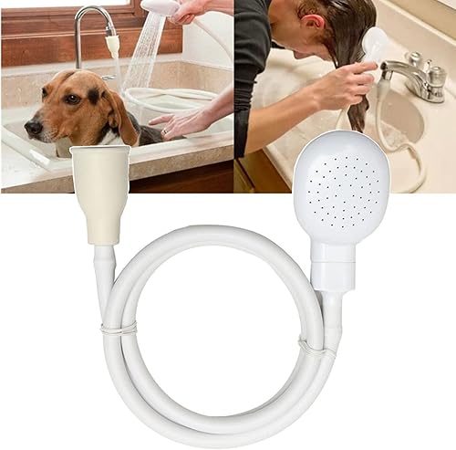 Accesorio de ducha para perros, manguera de ducha para mascotas con cabezal de ducha, accesorio rociador de grifo de fregadero de mano portátil,