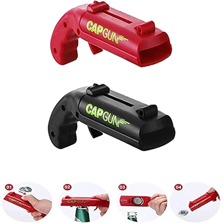 Caps Gun Apribottiglie - 3 Modelli Colorati Per Aprire Le Bottiglie In Modo Creativo E Divertente