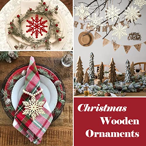 Mflueewr 36Pcs Large Christmas Wooden Snowflakes Hanging Ornaments Diy Craft Snowflake Wooden Ornaments Unfinished Wood Cutout Christmas Decorations Tree Decor Kids Paint #TOP5