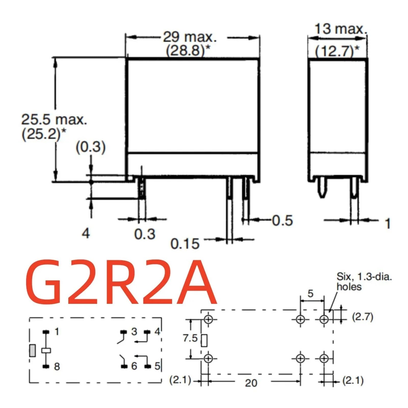 1pc 894H-2AH1-F-S 24VDC (G2R2A-8A/12A) Relay 6 pins CZMDKEXM