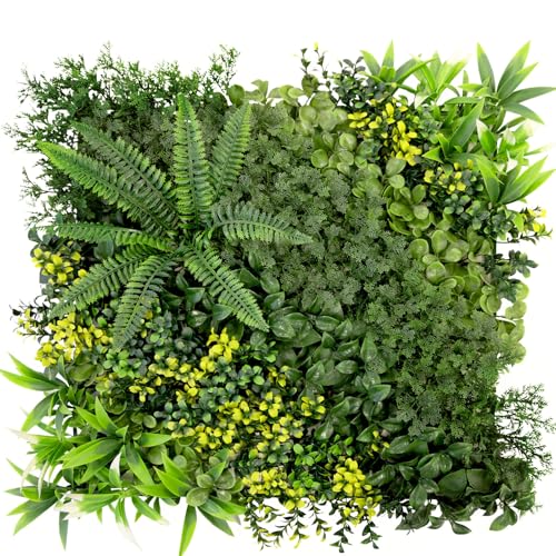 KARAT Pflanzenwand - Kunstpflanzen zur Wandmontage - 50 x 50 cm - Wandgarten - Künstliche Pflanzen Deko für Wand, Balkon & Garten (Multielements)