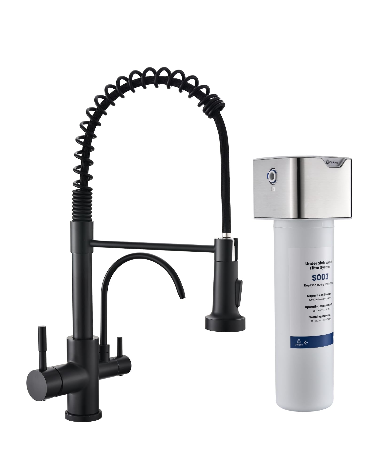 GIMILI 3 in 1 Kitchen Faucet with Pull Down Sprayer Matte Black