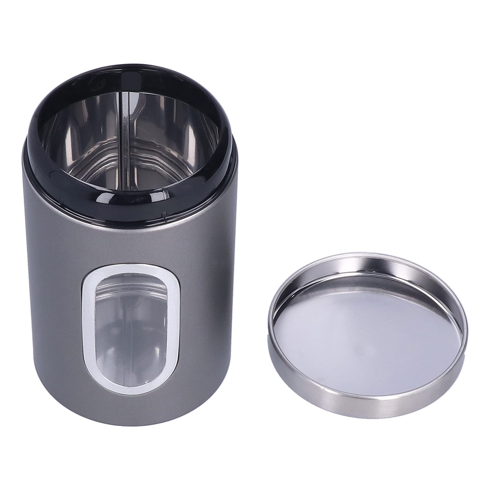3-teiliges Vorratsglas, Edelstahl-Kanister-Set, Luftdichter, Langlebiger Lebensmittel-Tee-Nuss-Behälter Mit Fenster, Langlebig Und Großes Fassungsvermögen Für Küche, Zucker, Kaffee(Grau)