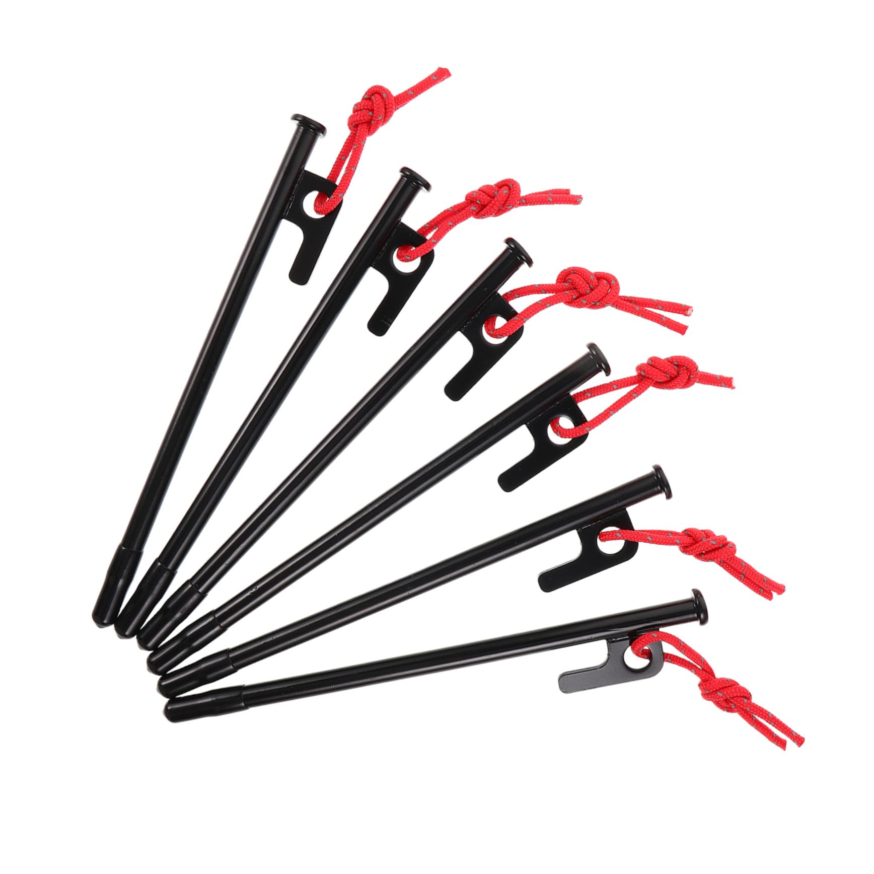 Estacas para acampar resistentes Mikikit ultraligeras de color negro de 6 piezas