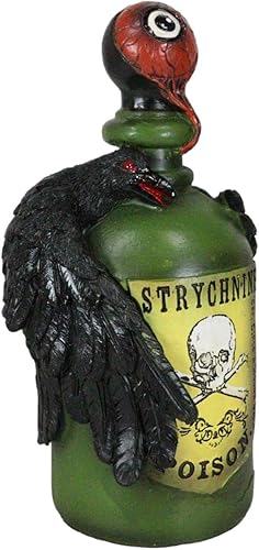 Miniatura 5 de Ebros Gift Ocultismo Wicca Espiritual Brujería Paranormal Cuervo Cuervo con globo ocular sangriento Botella de poción de imitación Decoración