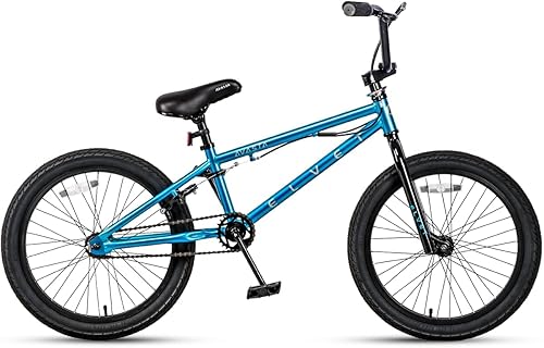 AVASTA Bicicleta BMX para niños de 18 pulgadas y 20 pulgadas, bicicleta BMX de rueda libre para ciclistas principiantes, azulmentanegro