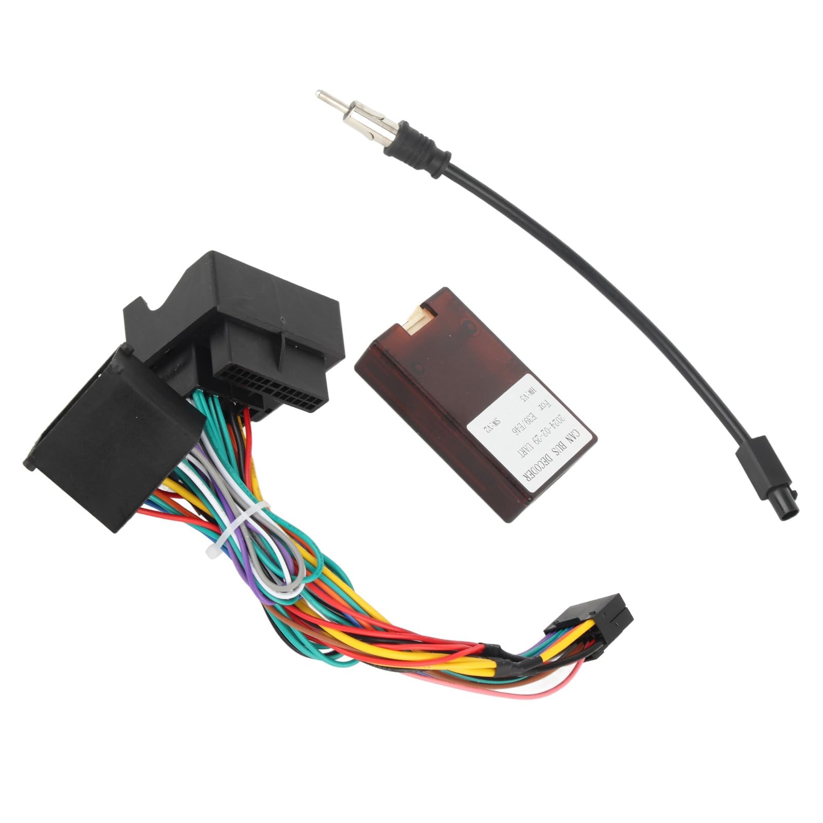 Arnés de cableado de audio de 16 pines con caja Canbus y adaptador de cables para instalación de estéreo para BMW