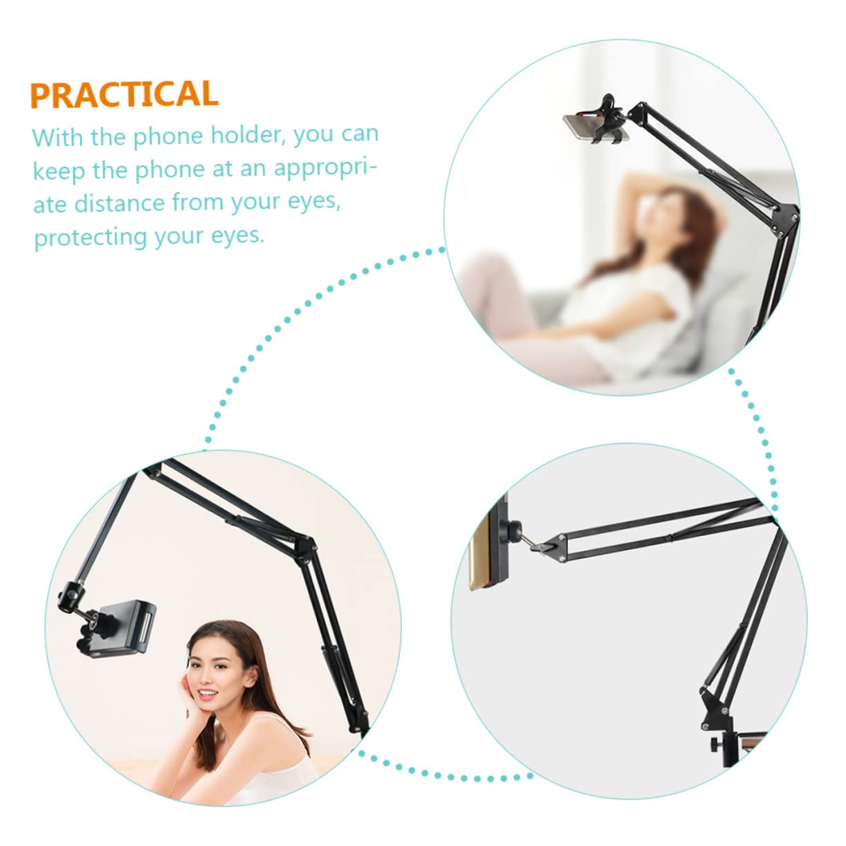 Levemolo Soporte para Teléfono Móvil De Brazo para Cabecera Soporte Ajustable Plegable para Teléfono De Mesa o Cama Compatible Smartphones y Tabletas