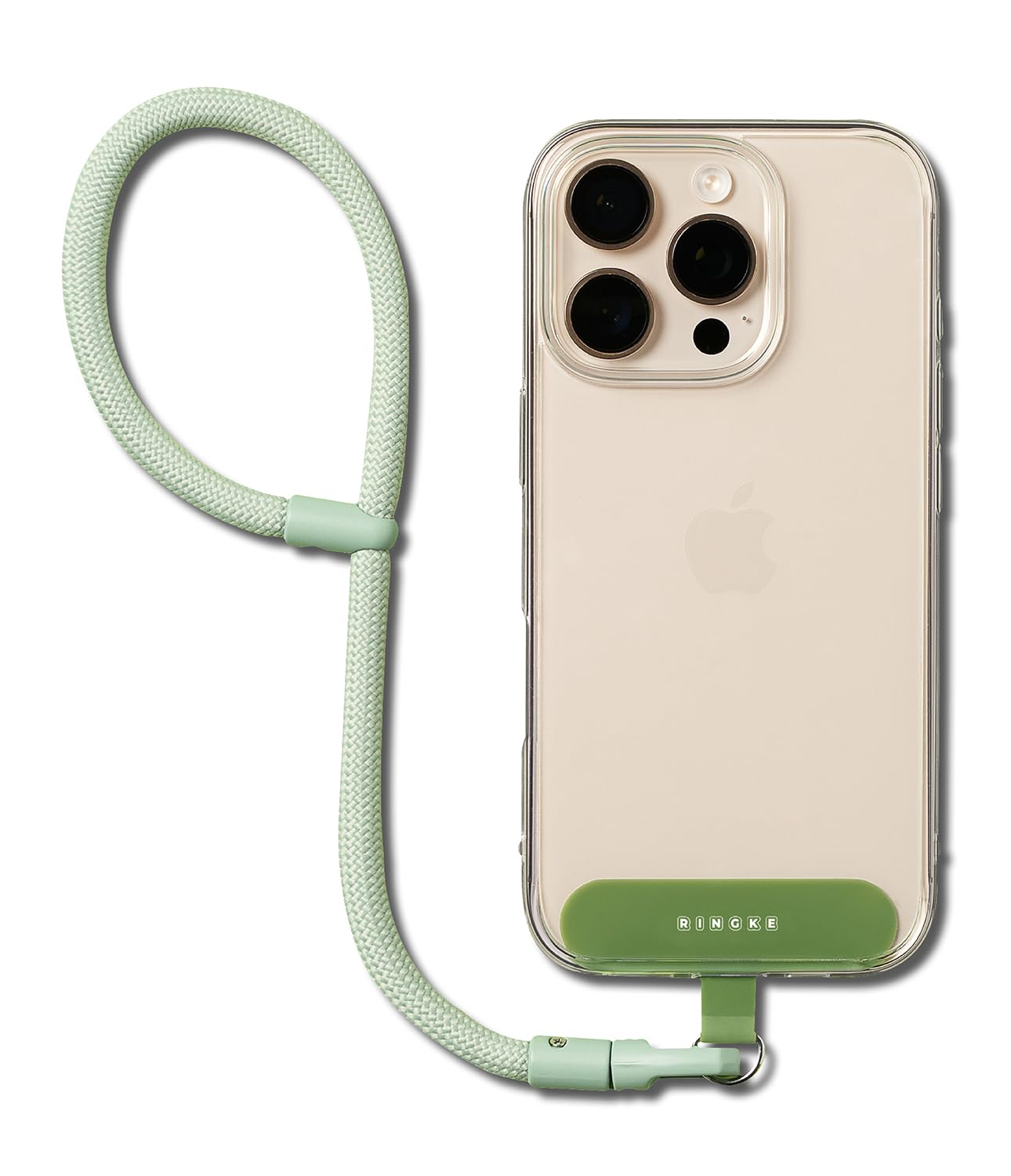 Ringke Holder Link Flow Hand Strap [P Type] with TPU Tether Tab, Adjustable Tangle-Free Polyester Sturdy Rope Wrist Loop Compatible with Universal Smartphone Case, etc. - Mute Mint