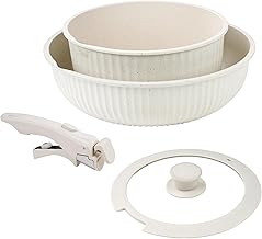 Nonstick Pots and Pans Set, 3 Piece Nonstick Cookware Set, Detachable Handle, Induction Cookware Set with Removable Handle for Kitchens