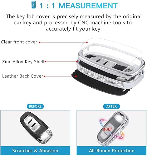 Miniatura 8 de 1797 Funda de metal para llavero de coche, plateado