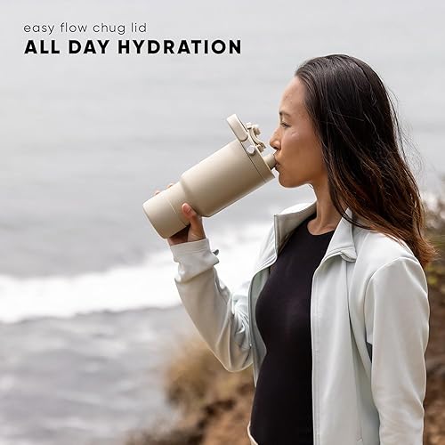 Miniatura 5 de Simple Modern Trek Pivot - Vaso de pajilla abatible de 30 onzas con asa, botella de agua y bota, tapas intercambiables con pajilla y para beber,