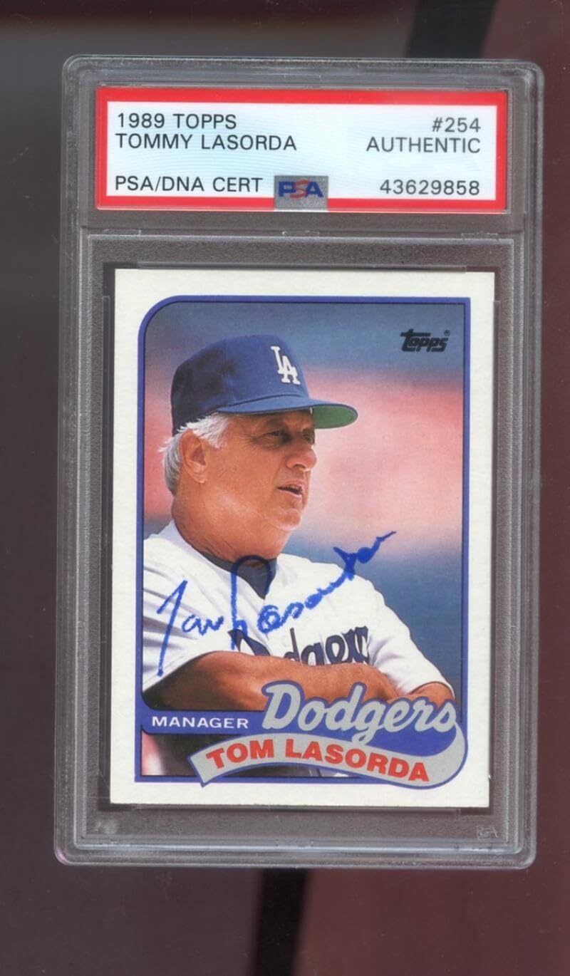1989 Topps #254 Tom Tommy Lasorda AUTO SIGNED Autograph Autographed Card PSA PSA/DNA Baseball MLB COA Los Angeles Dodgers