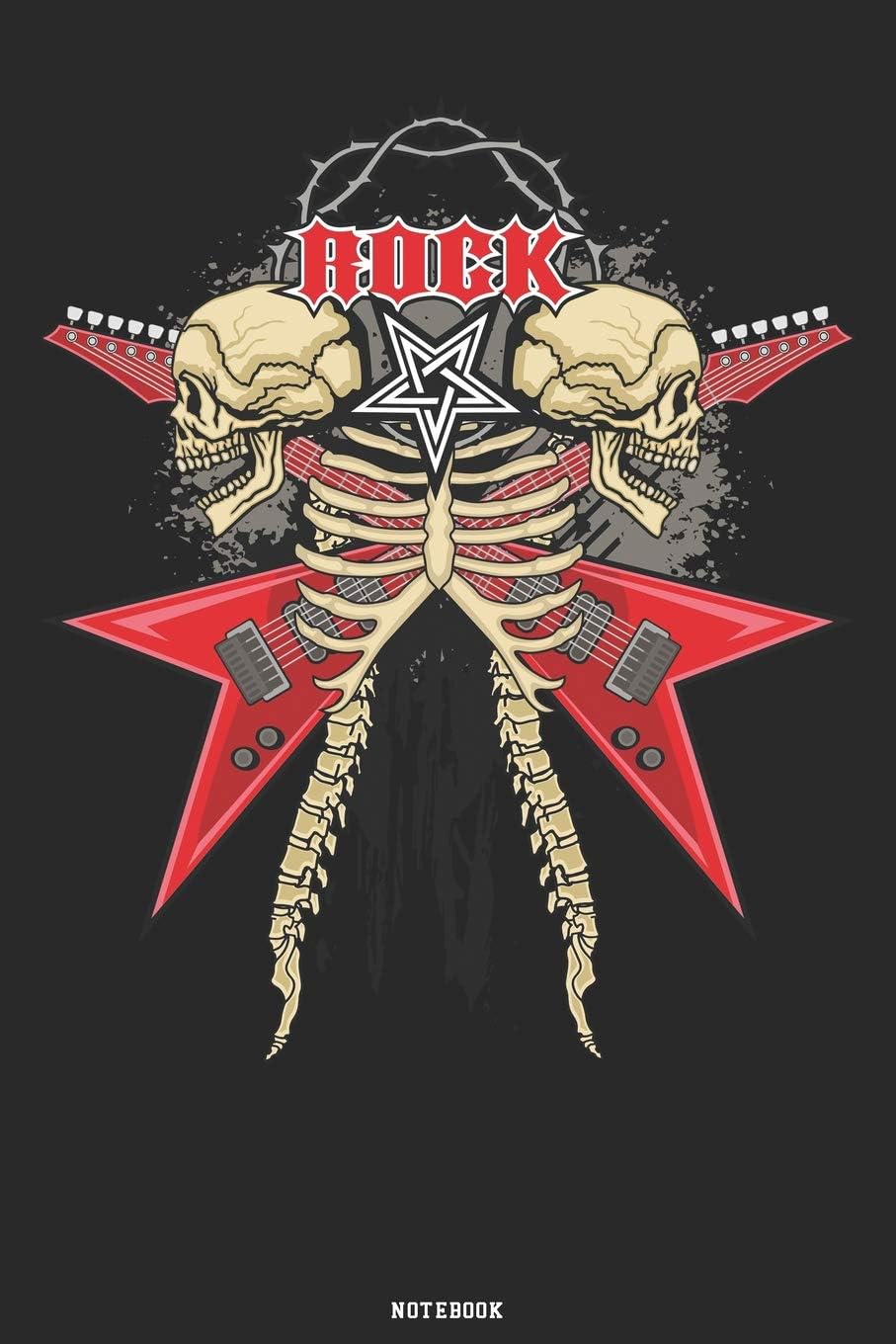 Rock Notebook: Heavy Metal Rock Music Journal Guitar Death Skull composition book Birthday Gift
