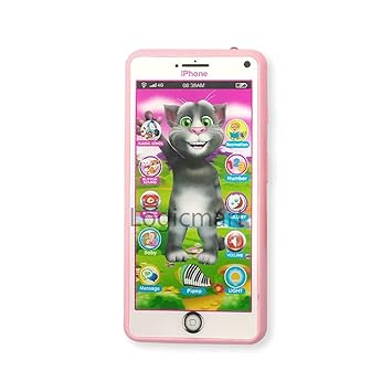 Logicmart Digital Mobile Phone with Touch Screen Feature Amazing Sound and Light Toy Musical Mobile Phone Toy Pink Mobile Pack of -1 (Talking Tom)