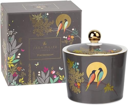 Portmeirion Sara Miller Chelsea - Azucarero cubierto de porcelana fina con oro de 22 quilates, vajilla de brunch de 10 onzas para té de la tarde,