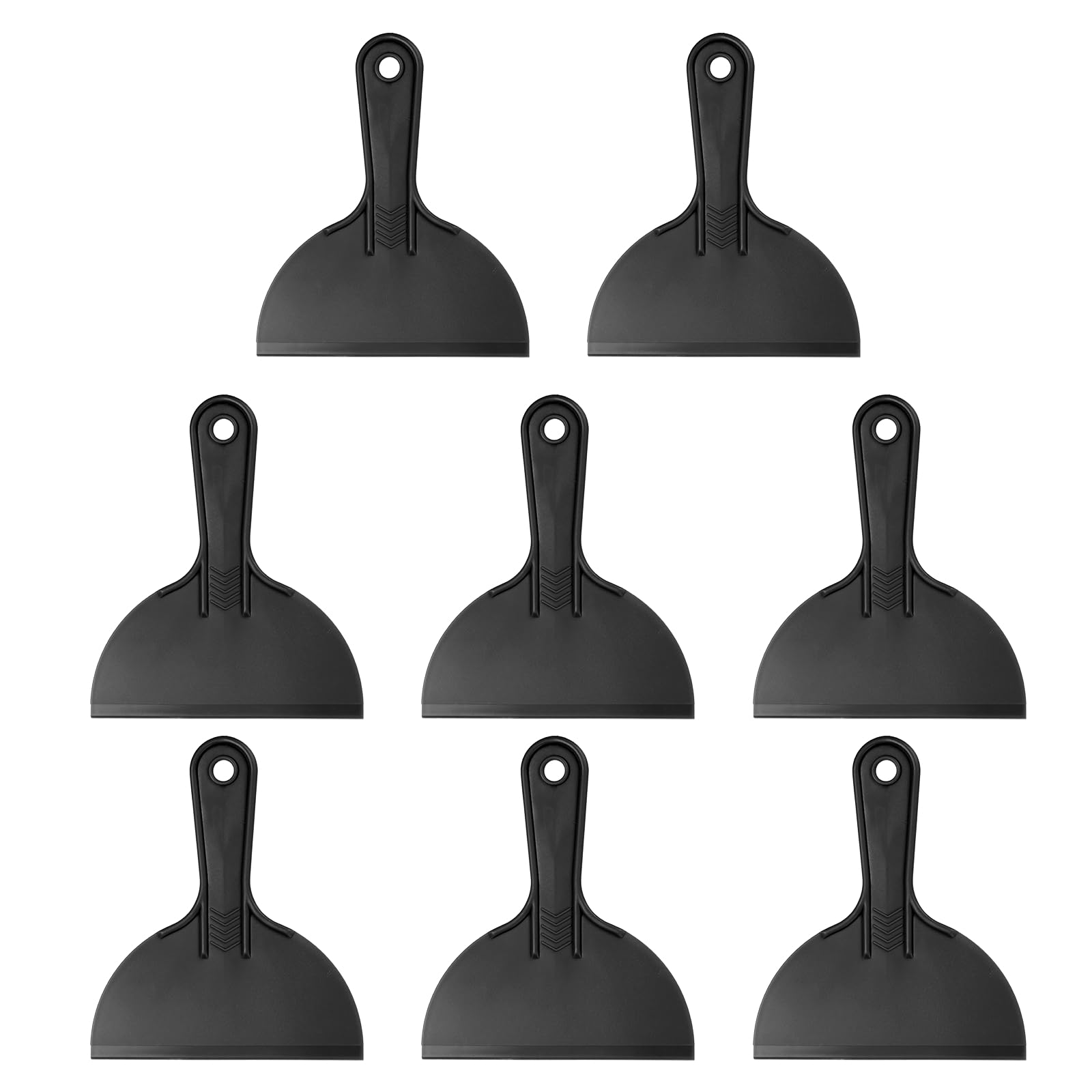sourcing map 8pcs Putty Scraper 6.1" Plastic Flexible Putty Knives Disposable Paint Spreader Cleaner Tool for Spackling, Patching Painting Repairing, Black