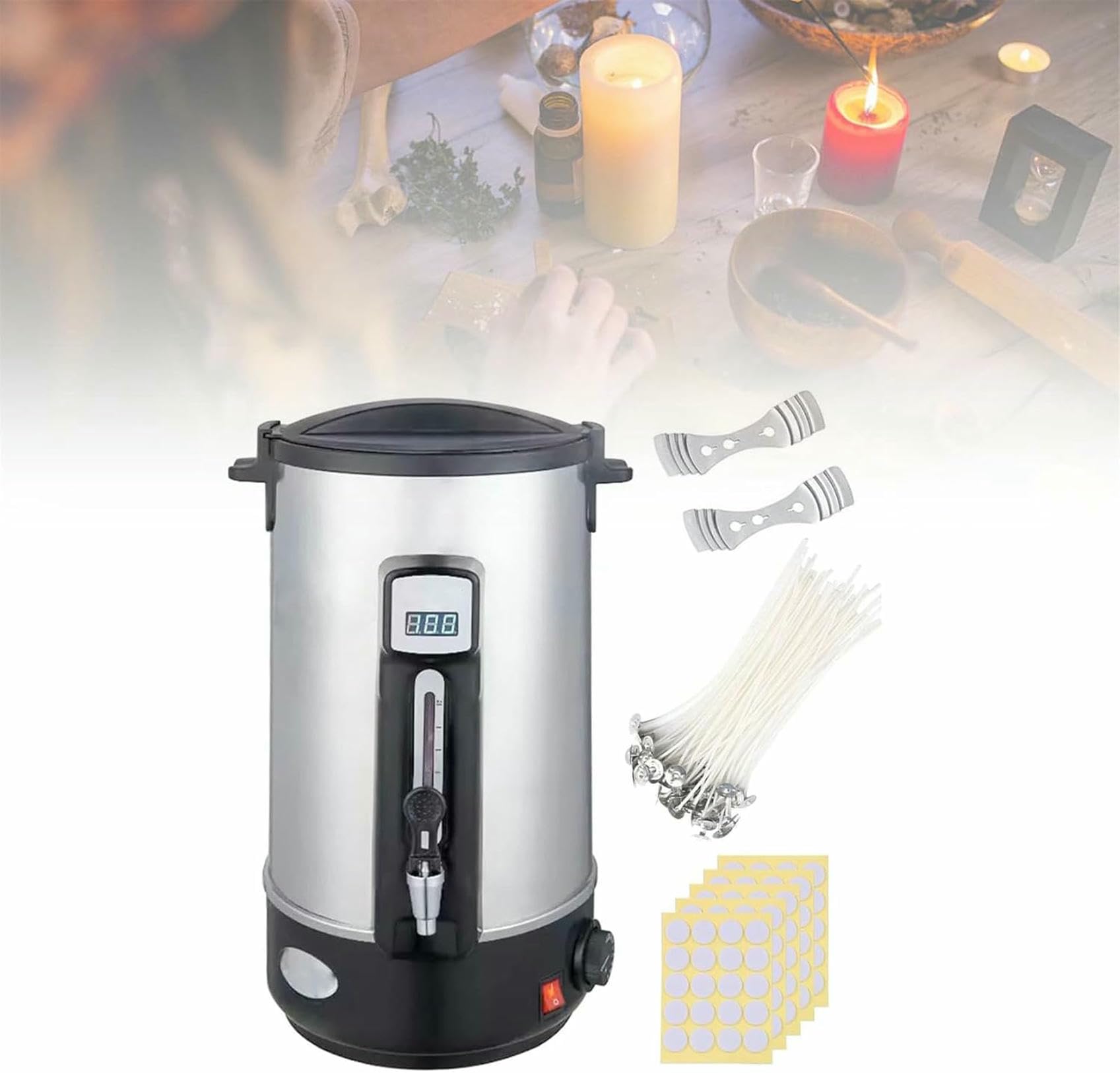 Fondoir à cire électrique 8 L pour fondre la cire rapidement sans bain-marie