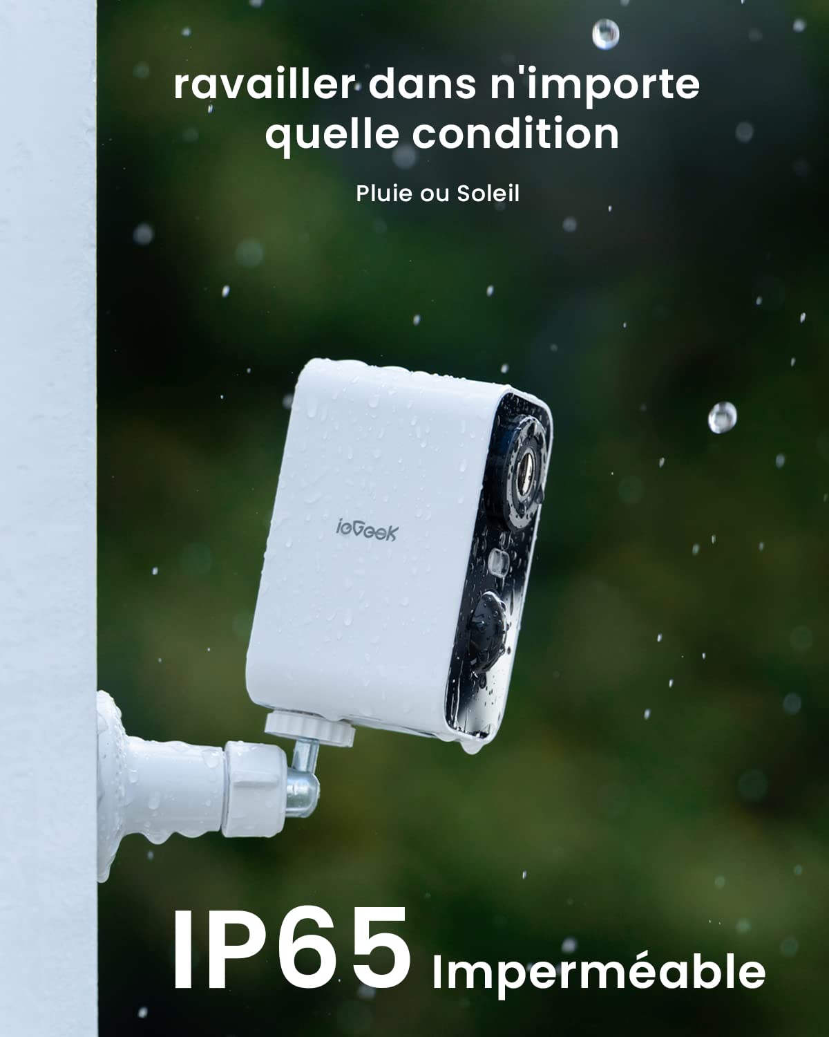 ieGeek 2K Caméra Surveillance WiFi Exterieure sans Fil Batterie, Vision Nocturne Couleur, AI & PIR Détection Mouvement, Extérieure/Intérieure, Audio Bidirectionnel, Étanche IP65