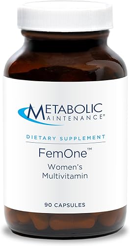 Metabolic Maintenance FemOne Multivitamínico para mujer con hierro biodisponible, folato activo, B12, antioxidantes, vitamina D + biotina, apoyo