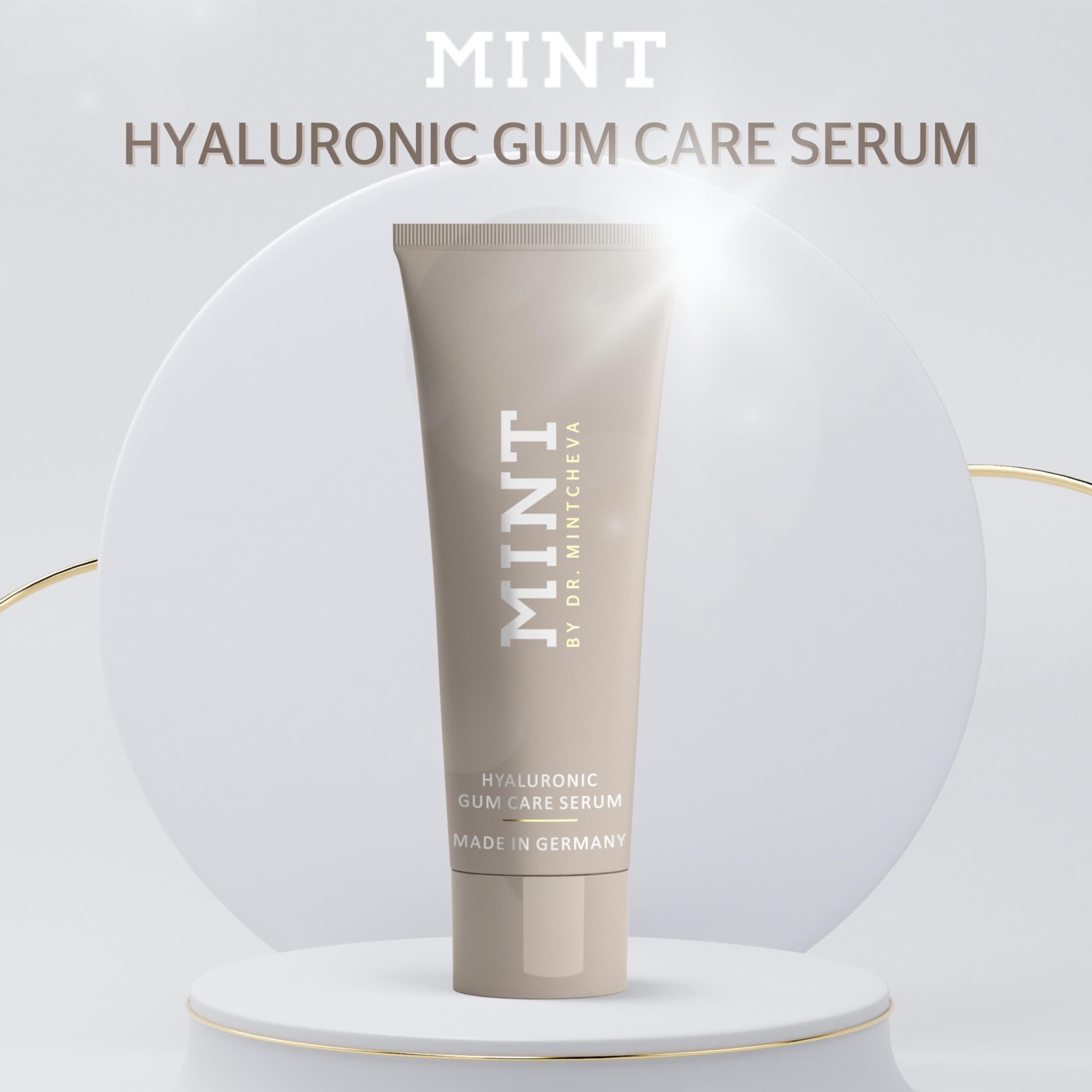 Mint Hyaluron serum do dziąseł 75 ml – regenerująca pielęgnacja w przypadku obciążonych dziąseł – przeciw krwawieniu dziąseł i przywracaniu dziąseł – od Dr. Mintcheva