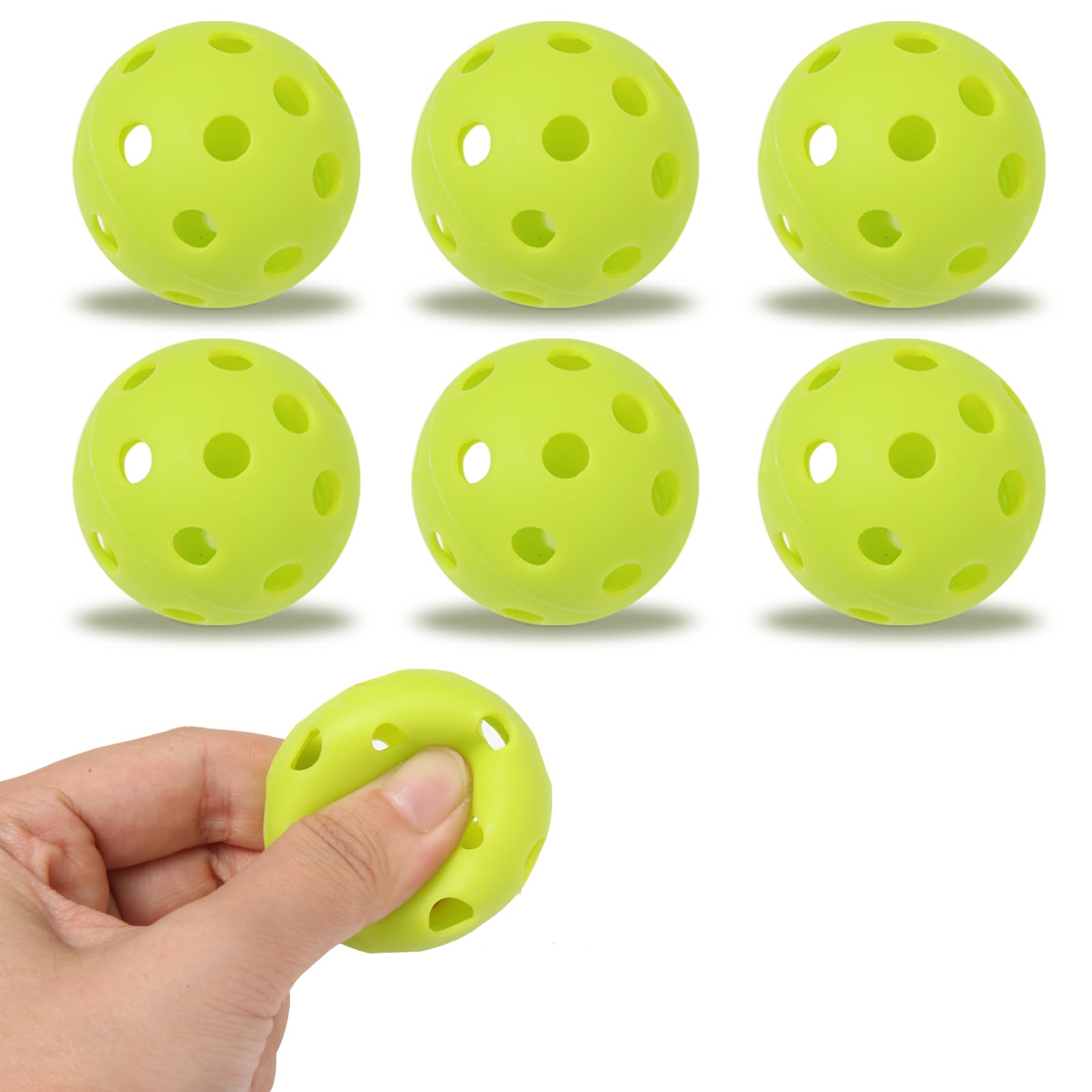 Avesfer 6/20/40 PCS Mini Pickleballs (Diameter 42mm) Soft Eva Anti-Crack Hollow Quiet Training Pickle Balls Great for Pickleball Drills Green