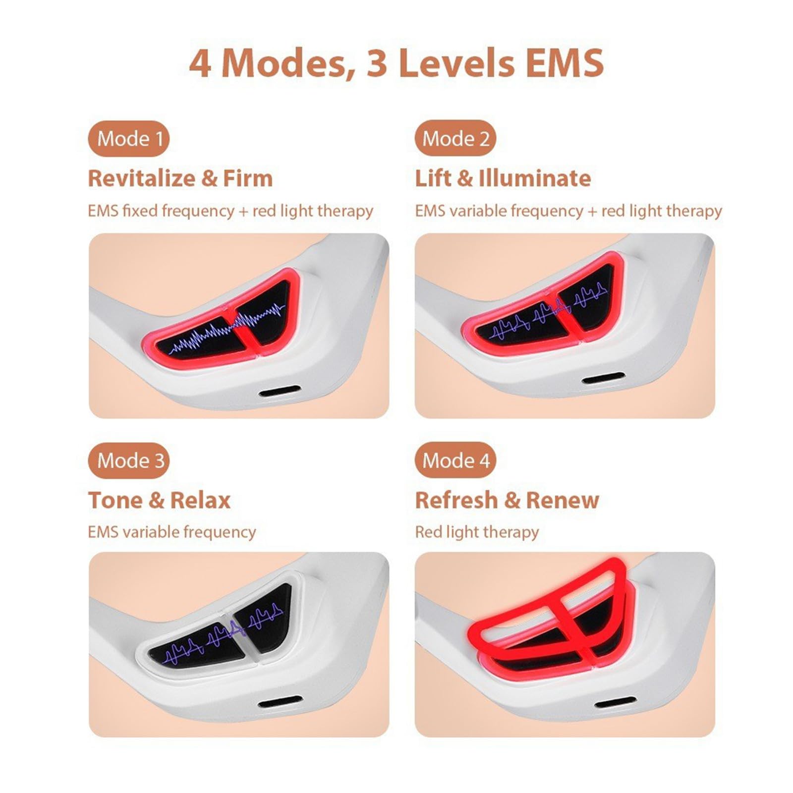 Lunettes de thérapie par lumière rouge - Masque pour les yeux - Thérapie infrarouge LED - Masseur pour les yeux - Pour réduire les cernes, les gonflements, les rides, enlever le sac