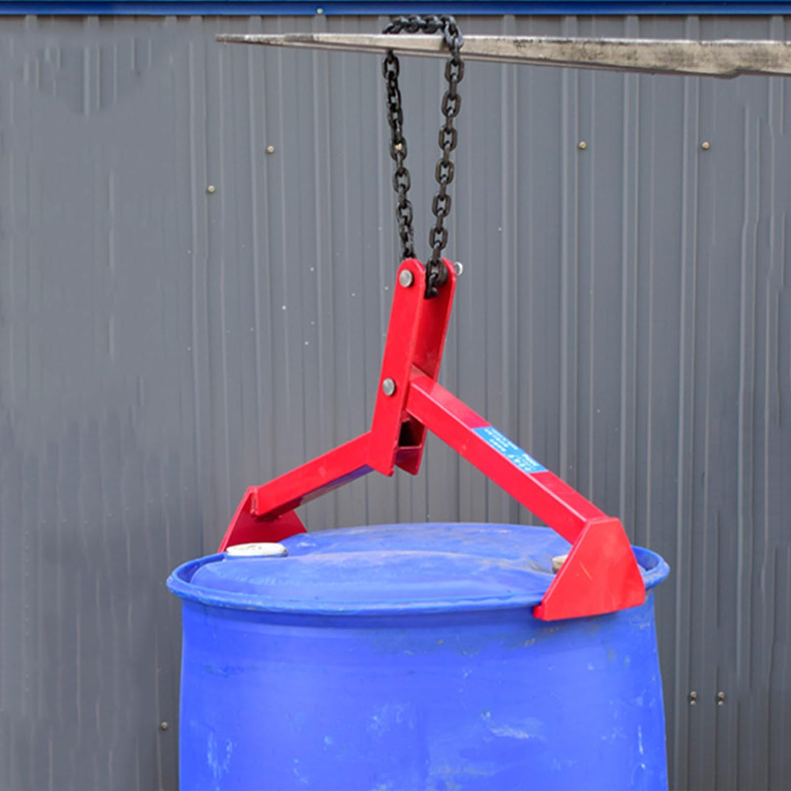 Sollevatore per fusti, 1 fusto, morsetto verticale per fusti in acciaio e plastica da 55 galloni, capacità 1100 libbre, attrezzatura per la movimentazione di materiali pesanti