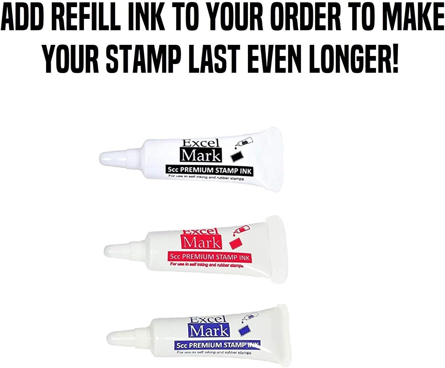 ExcelMark 3-Line Custom Self Inking Rubber Stamp - Home or Office - 9011