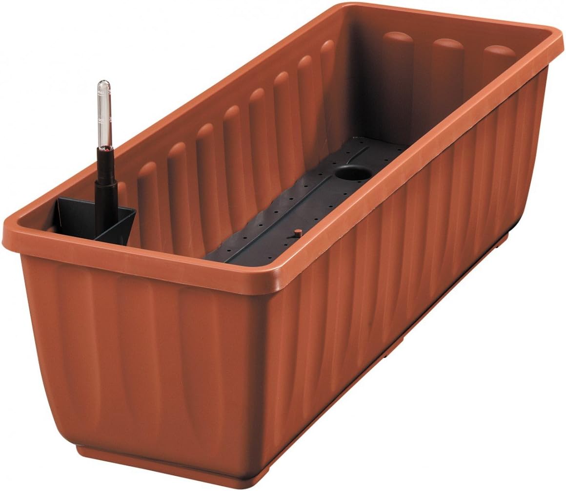 Aqua Flor plus flower box with irrigation and water level indicator.