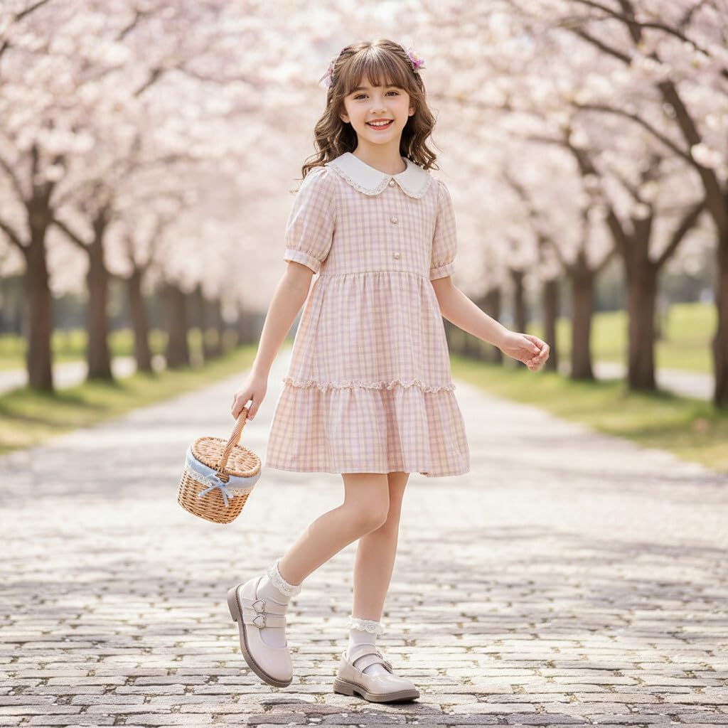 BININBOX Girls Mary Jane Dress Shoes Leather Flats with Hook and Loop School Uniform Wedding Party Shoes for Toddler Little Kid Big Kid