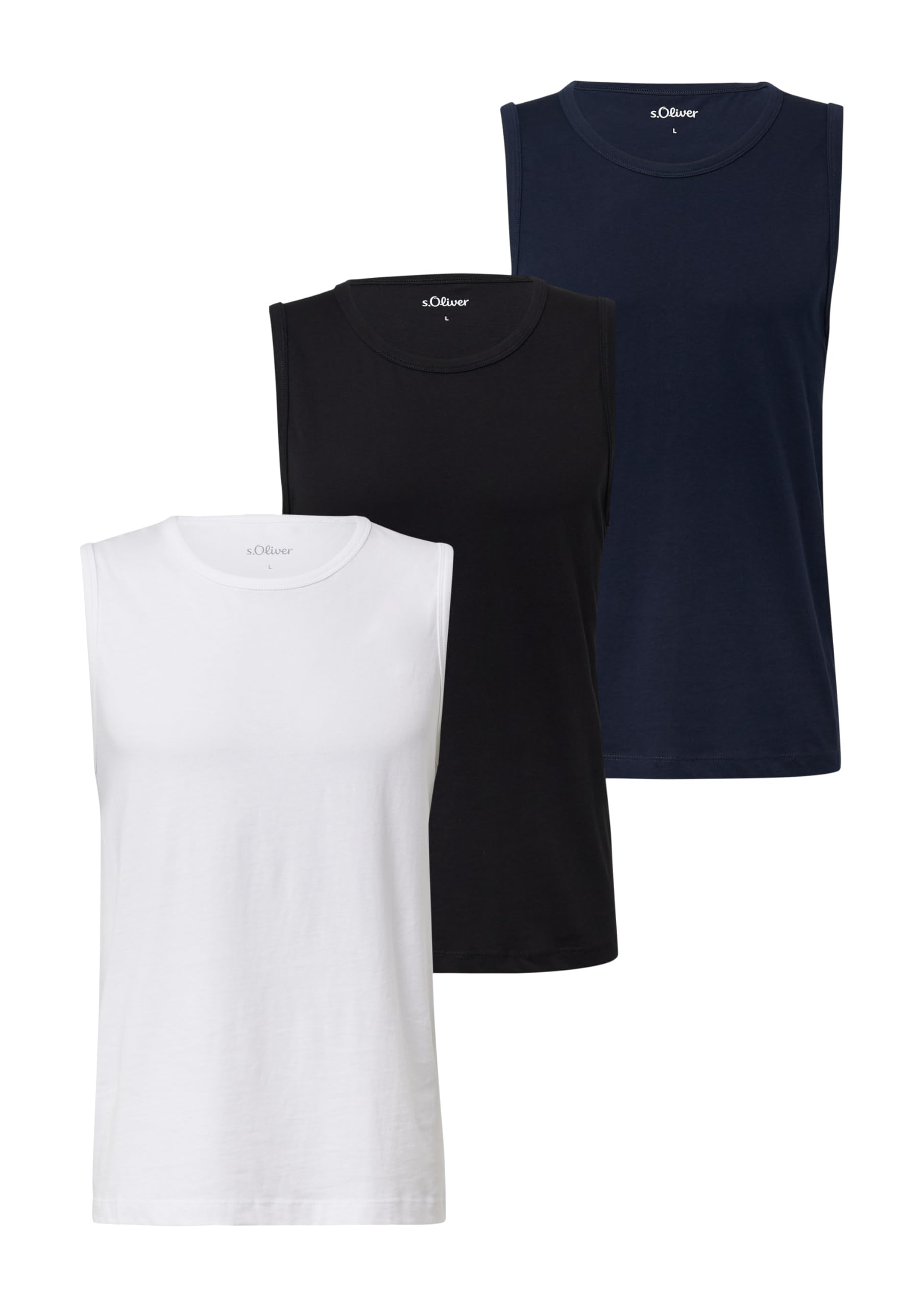 s.Oliver T-shirt męski, Niebieski, czarny, biały, 00 x 3, M