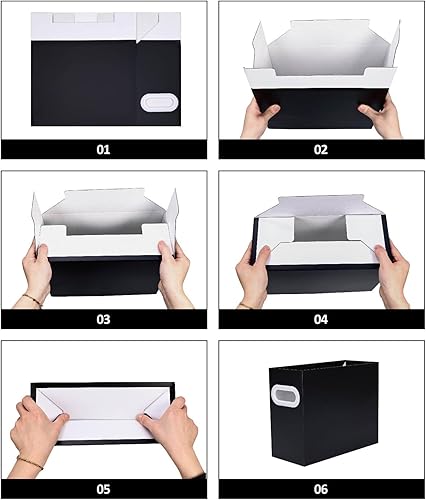 Miniatura 4 de Organizador de carpetas de archivos colgantes de cartón, caja de archivos plegable para tamaño carta, almacenamiento portátil de archivos con