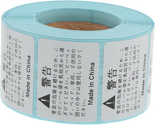 VILLCASE 800 Uds. Etiqueta adhesiva para bolsa de embalaje, etiquetas adhesivas de advertencia de envío blancas, calcomanías de asfixia para