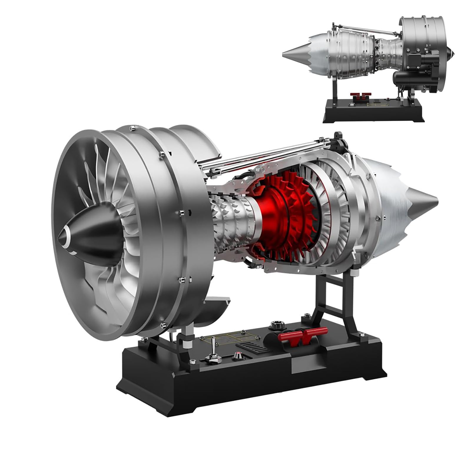 Kit de modelo de motor a reacción de aviones de montaje de metal, turbofan de doble carrete con más de 300 piezas, estructura 3D realista para coleccionistas adultos