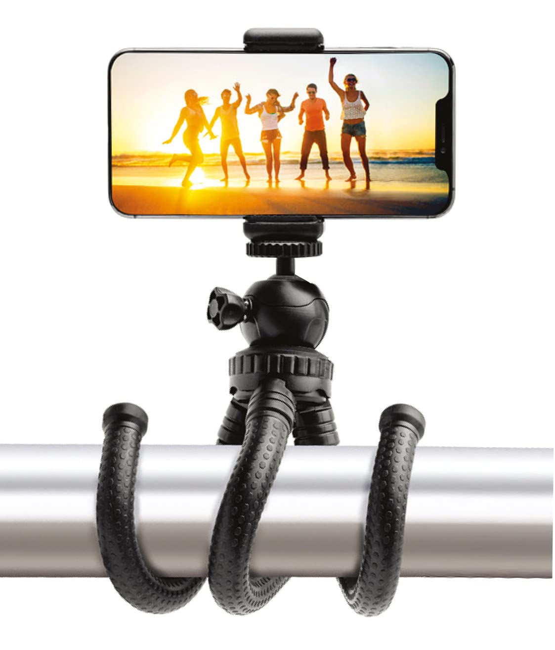 CJ Tech 53963 Selfie Universal Adjustable Flexible Tripod Holder for Smartphones, Universal Octopus Stand for Smartphones, Non Skid Rubber Feet, 270 Degree Rotation