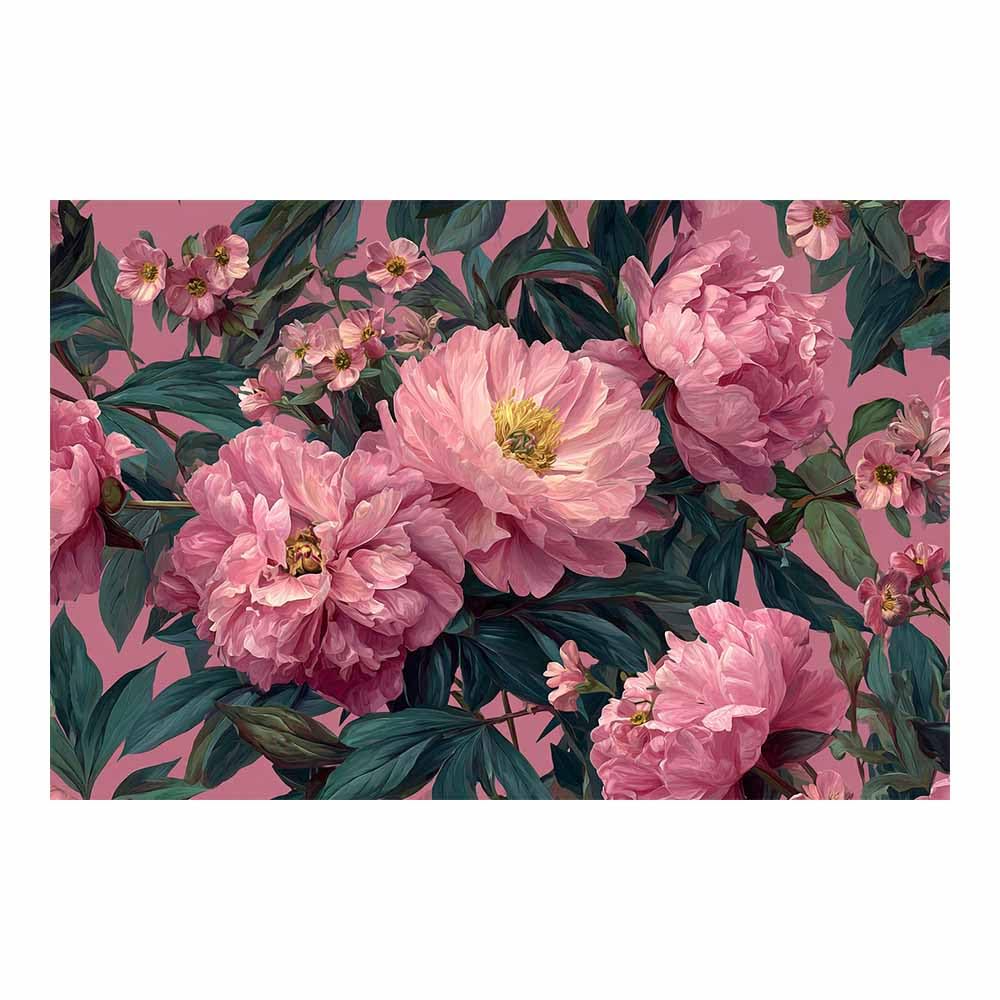 Xeniou Multicolor Flowers Canvas Pink Peony Botanical Art Canvas Wall Art, For Living Room Bedroom Restaurant Home Office Wall Decoration(Multicolor)-80X120cm Unframed