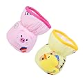 THE LITTLE LOOKERS Soft Plush Stretchable Baby Feeding Bottle Cover with Easy to Hold Strap | Cute Animated Overall Prin