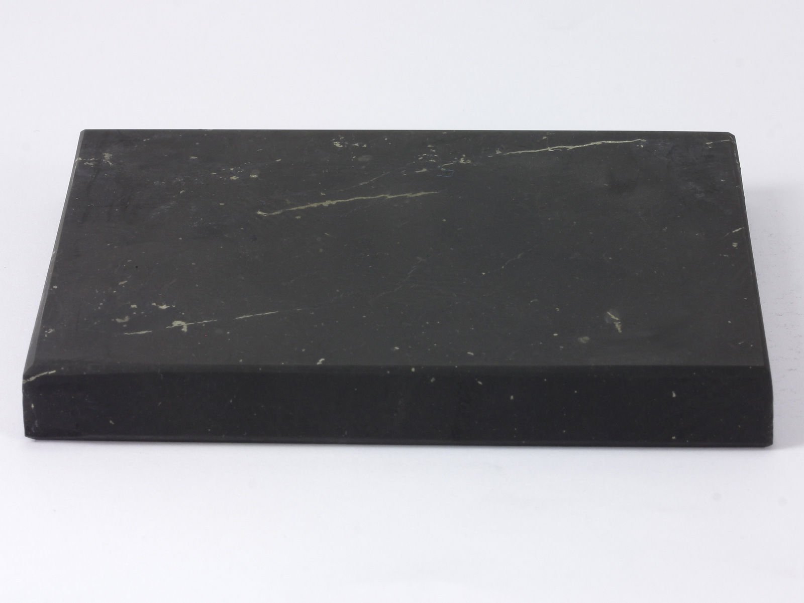 Shungite ClubShungite Unpolished Tile 100x80 mm Black Stone Plate Natural, Home Decor, Healing Crystal, Phone Protector