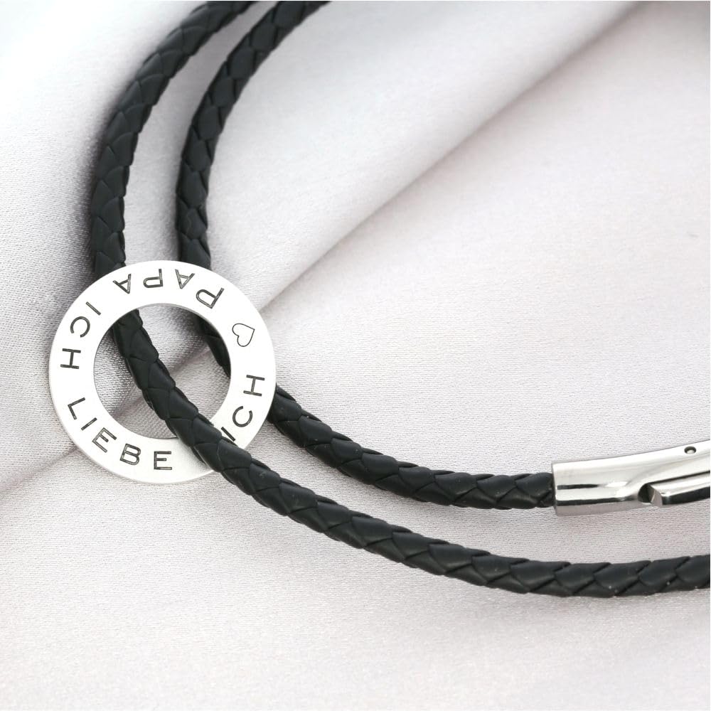 Herrenkette Koordinaten 925 Sterling Silber Kautschuk Gravur Anhänger Männerkette Gravur Namensgravur Herrenschmuck Geschenk Ring Kette GPS | HANDMADE IN GERMANY