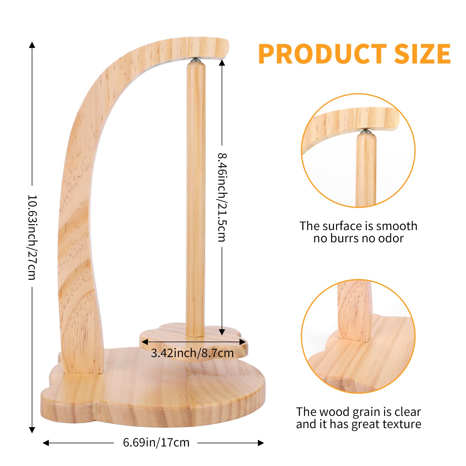 Wooden Yarn Holder for Crochet & Knitting, Magnetic Rotating Yarn Spinner Rack, Stable 320g Yarn Shaft Dispenser - Image 2