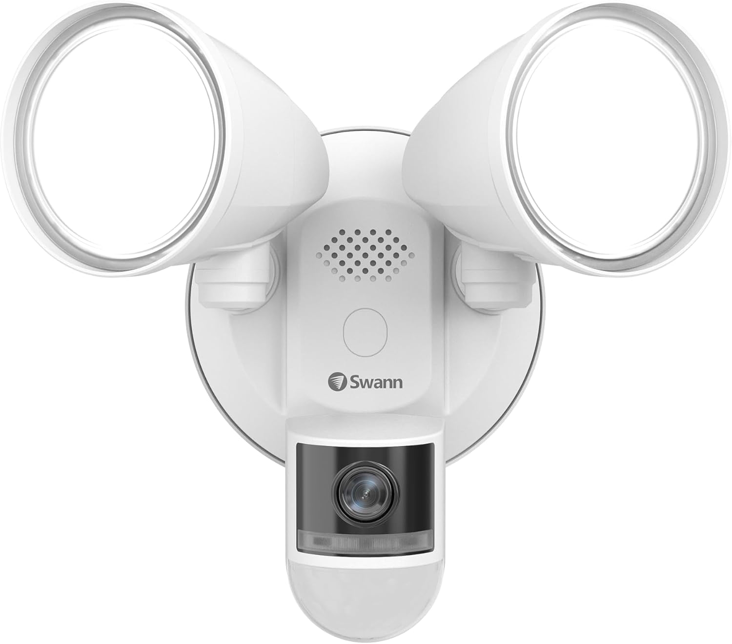 Swann Wi-Fi 1080p Waterproof Motion Activated FloodLight Camera with Night Vision, Heat Sensing, 2-Way Talk, Dimmable 2400 Lumens, Wide 125 Degree Viewing, Free Cloud & Local Recording