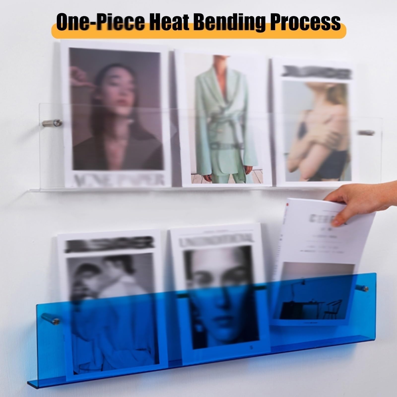 zeitungsständer 2er Pack Klare Acryl-Magazinhalter, Wandmontage, Literatur Broschüre Datei Display Rack Für Wohnzimmer, Büro, Haus, Hängender Prospektständer (Size : L - 100cm)