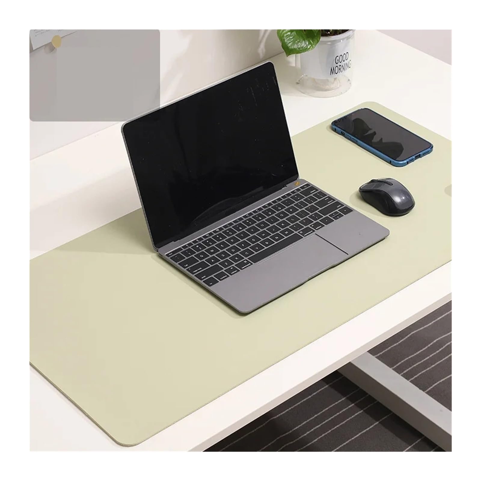 Schreibtischunterlagen Mauspad, tragbares, groß, for Spiele, wasserdicht, rutschfest, PU-Leder, Schreibtischunterlage for Computertastatur FüRs BüRo(Matcha green,80 X 40 CM)