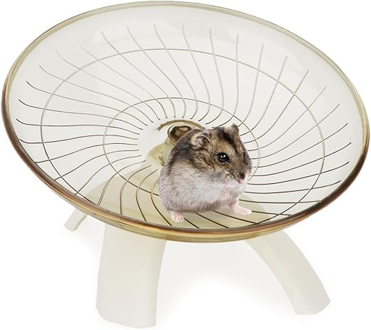 Reshiho Hamster Wheel Silent Hamster Exercise Wheel Running Spinner Hamster Flying Saucer for Hamsters Gerbils Mice and Other Small Pets (Grey)