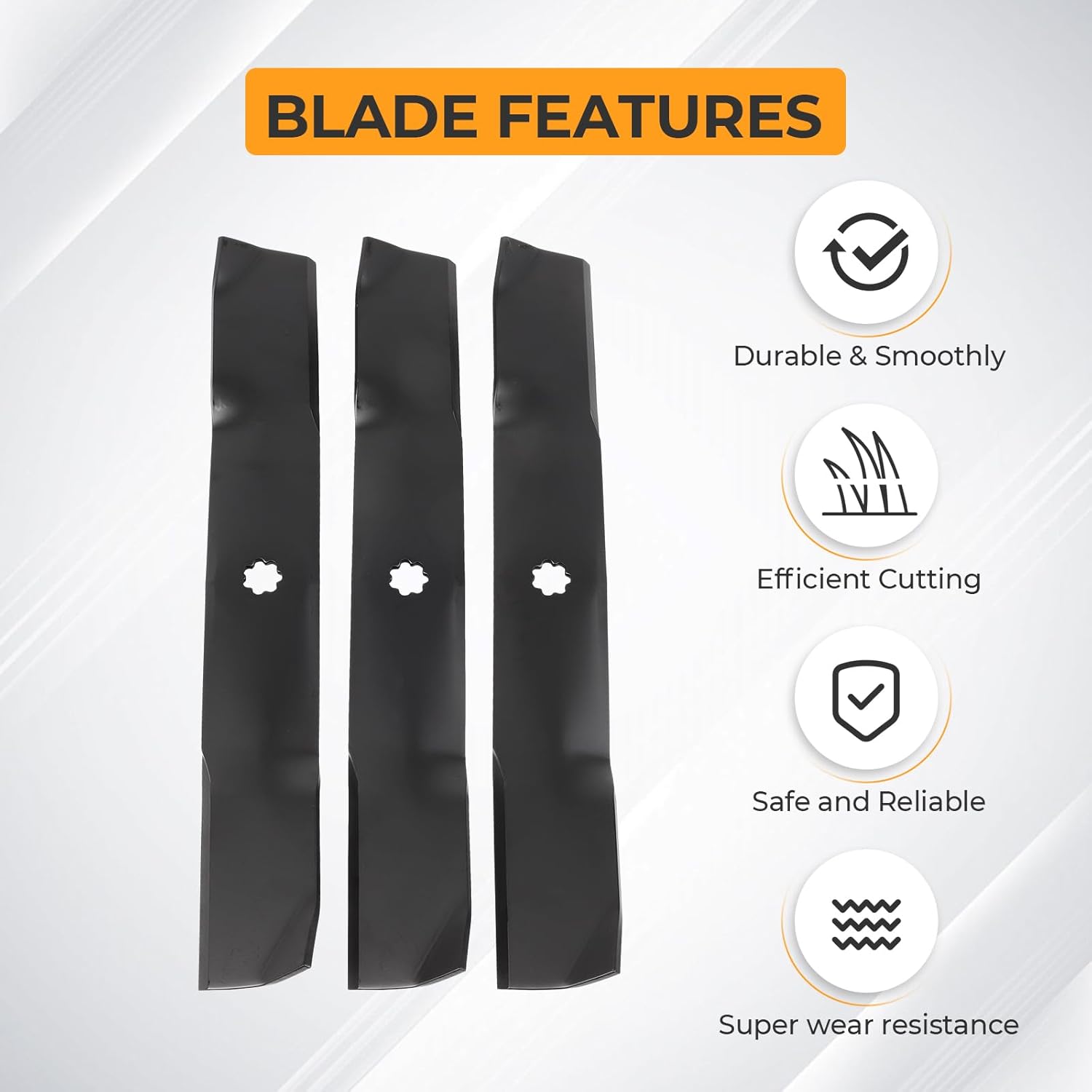 Lawn Mower Blades Replacement Part Number Craftsman John Dee re 54 inch Deck GX21380 GY20679 GY20684 GY20686 Compatible with G110 190C LA150 LA175 D170 E180 S180, 3 Pack