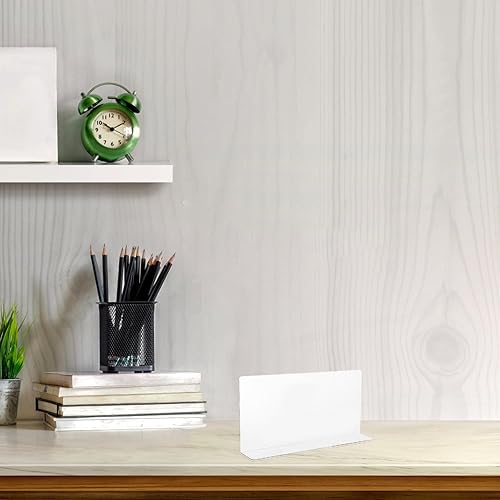 Miniatura 4 de Baluue 5 separadores de plástico Shlef, separadores de estantes transparentes de 9.8 pulgadas de largo con separador lateral en forma de L, tablilla