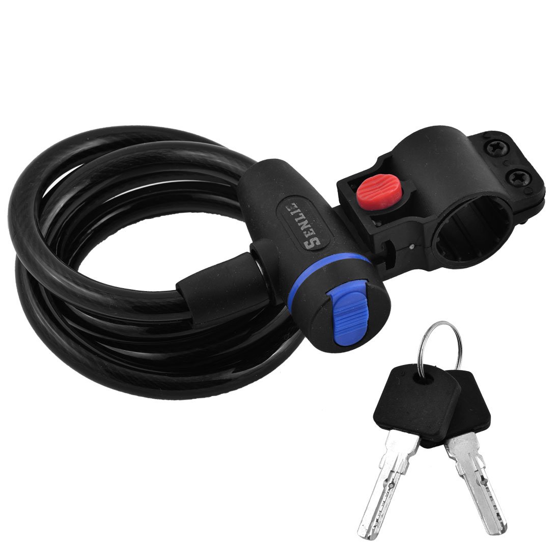 Aexit Motorbike Bicycle Bike Locks Bike Security Spiral Cable Wire Lock Black U-Locks w Bracket